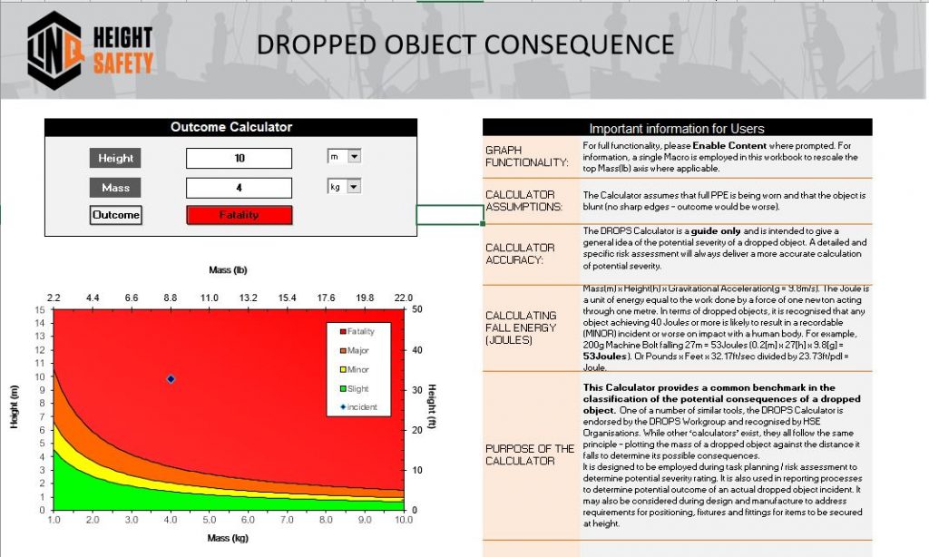 dropped objects calculator mobile